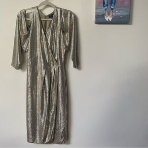 Rachel Roy metallic off shoulder dress